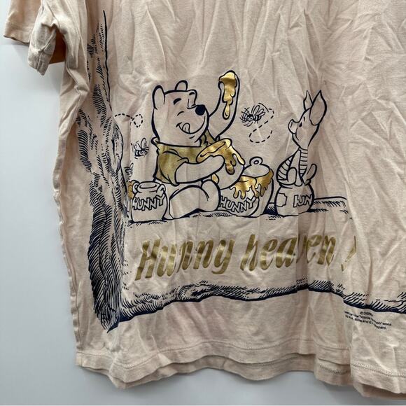 Uniqlo x Disney Cream Winnie-the-Pooh & Tigger Graphic Short Sleeve Top Sz M - Picture 3 of 8